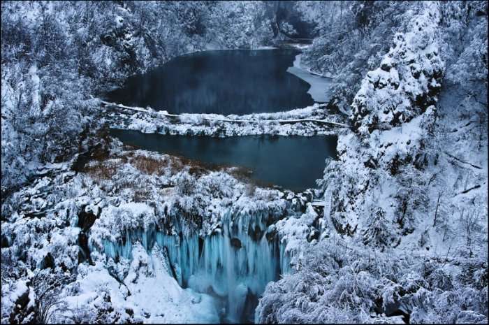 Замерзшие Плитвицкие озера, Хорватия
