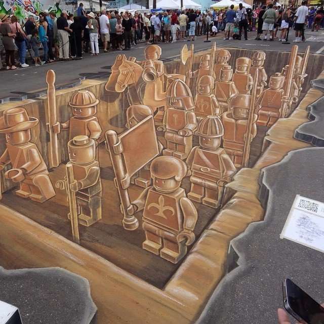 Уличные 3D-рисунки Леона Кира