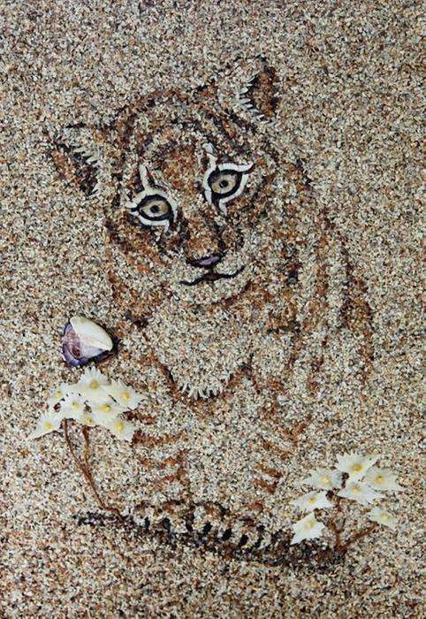  Мозаика из песка и ракушек от Светланы Иванченко