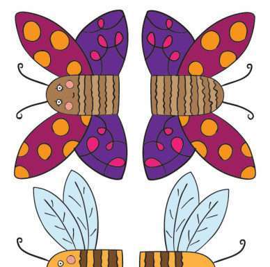 Ляльковий театр з паперу Метелик і бджілка