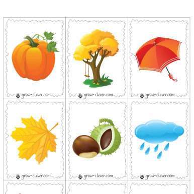 Картки Ознаки осені, ігри меморі, лото і осіння казка