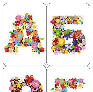 Картки для дітей Квітковий алфавіт