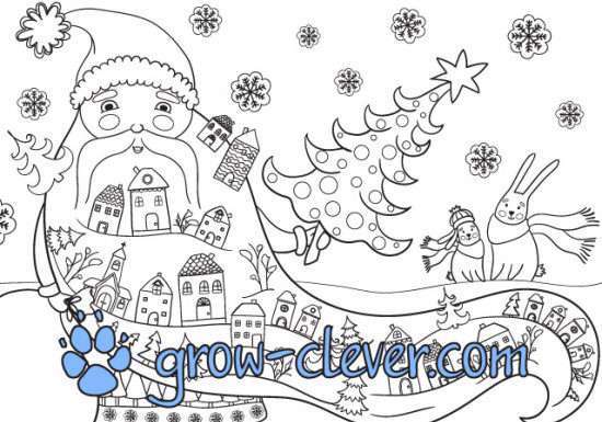 Новорічна розмальовка-плакат для дітей