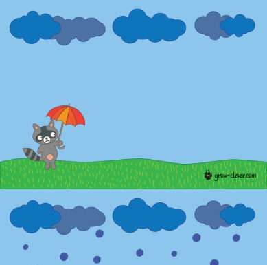 Малювання пальчиками Дощ (шаблон)