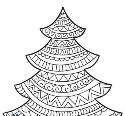 Розмальовка Ялинка з візерунками