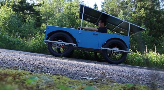 Энтузиаст собрал солнечный автомобиль с полным приводом из электровелосипедов