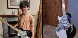 Cet étudiant a construit une guitare gaucher dans le garage de ses parents